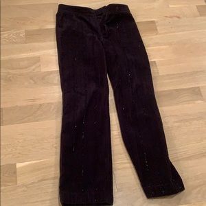 Black DKNY corduroy pants with black needs